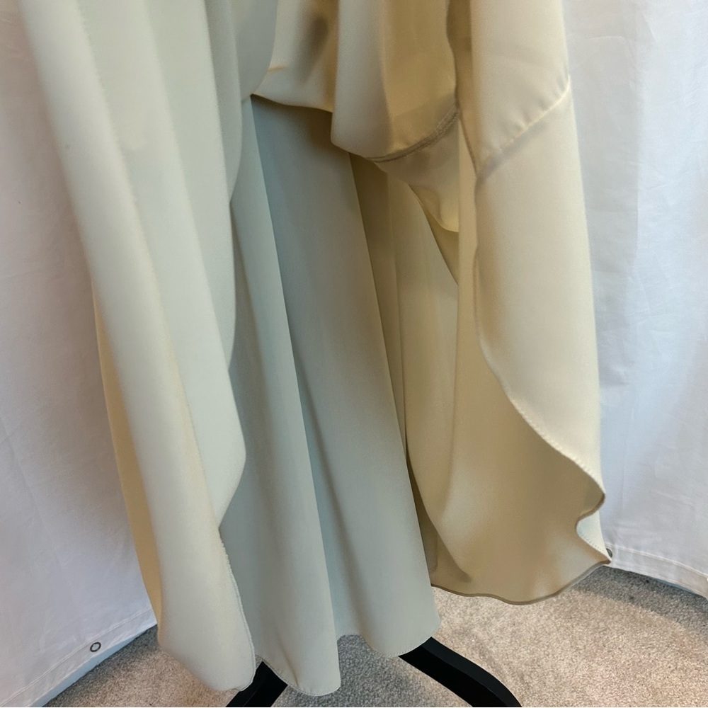 Wayne Clark Aline Marelle Vintage beige cream pleated midi dress Sz 12 - Picture 8 of 16